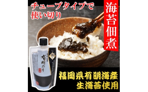 有明海産「生海苔」使用　佃煮9本　福岡有明のり　使いやすいチューブタイプ　【1733915】
