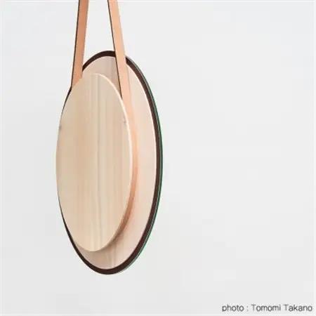 ヒノキのオーバルミラー　スモール(ウレタン塗装)　TSUYAMA FURNITURE【1403744】