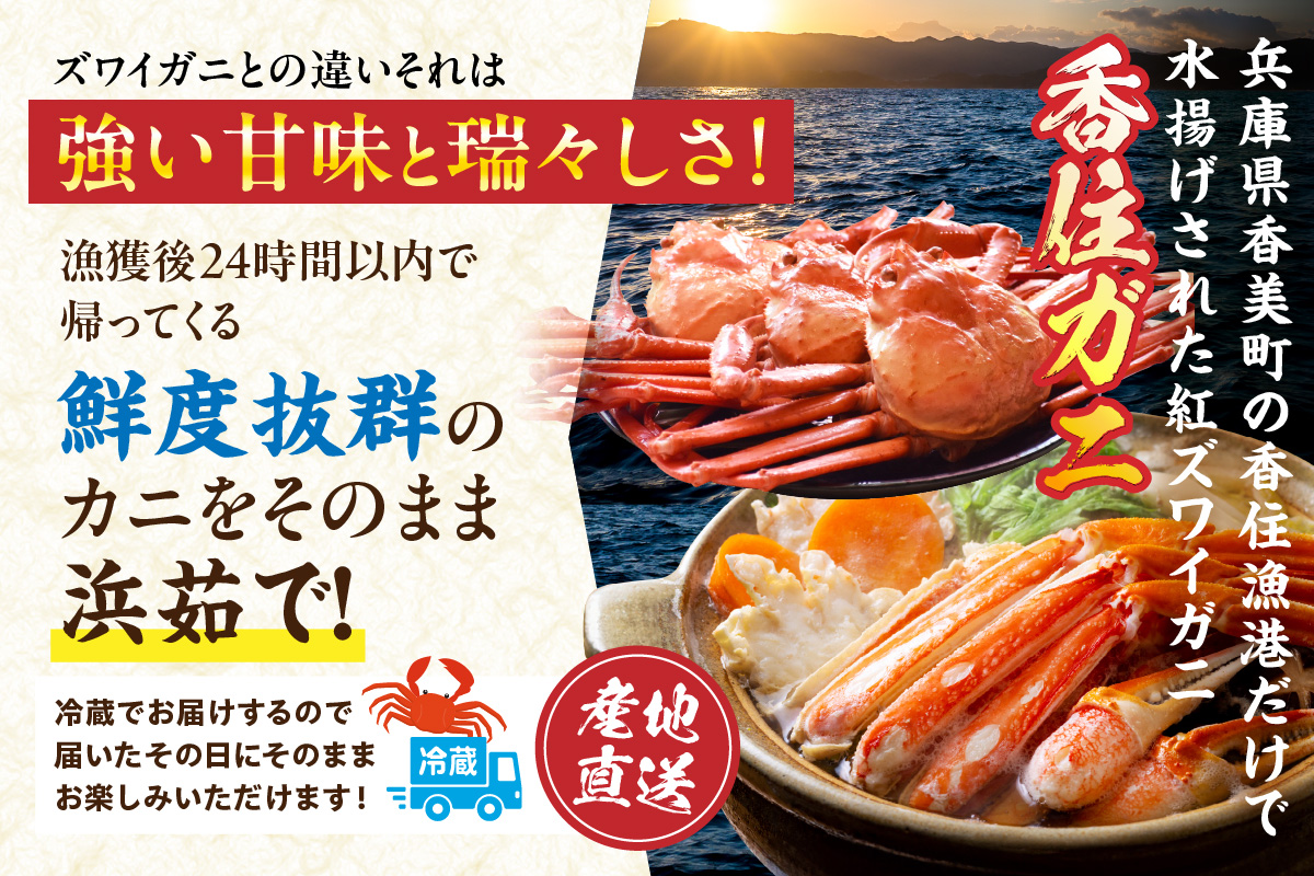 〈カンテレ「やすとも・友近のキメツケ！」で紹介！〉【訳あり 香住ガニ 浜茹で 2～3杯 約1kg以上 1～2本指落ち 冷蔵】【令和8年1月中旬以降発送予定】 TVで紹介 国産 香住 日本海 カニ かに