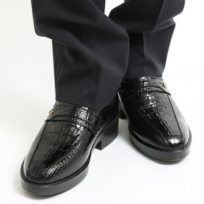 ふるさと納税 大和郡山市 クロコ型押し牛革スリッポン 7cmアップシークレットシューズ ブラック 24cm No.236 |  | 02