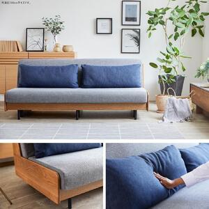 ソファ ソファベッド   幅180  ペース 180ごろ寝ソファ＜ヴィンテージナチュラル×ライトグレー＞【モーブル】【大川家具】