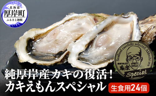 純厚岸産カキの復活 カキえもんスペシャル 24個 生食用 牡蠣 北海道 カキ 厚岸で一番小さい牡蠣 魚貝類 生牡蠣 かき メルマガ掲載商品2
