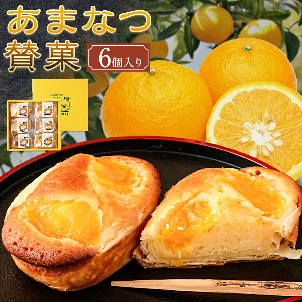 【ふるさと納税】菊池銘菓 あまなつ賛菓 6個入 1箱 有限会社中原松月堂《30日以内に出荷予定(土日祝除く)》 熊本県 菊池市 スイーツ デザート タルトケーキ 甘夏 柑橘 個包装 お菓子 焼き菓子