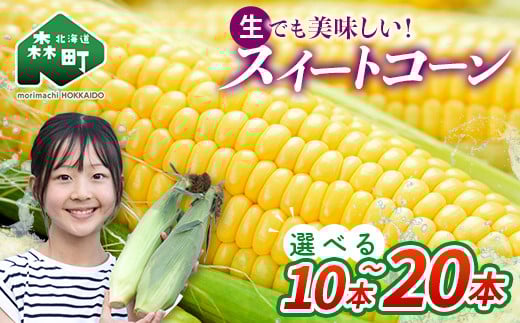 
            【先行予約】【選べる容量】10本・15本・20本 スイートコーン（イエロー） 北海道森町産（2026年7月上旬～9月中旬頃に順次お届け） とうもろこし トウモロコシ とうきび トウキビ 野菜 やさい 北海道 たっぷり 甘い 期間限定 ふるさと納税 森町 mr1-0875
          