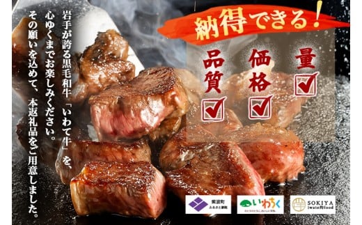 ★先行予約 2月より発送★【3か月定期便】黒毛和牛 いわて牛 乱切り 1.5kg (250g×6パック)（DV062）