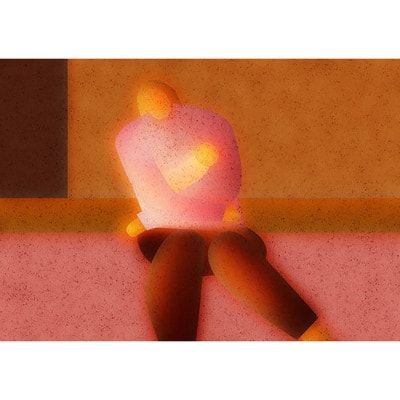 ＼京都・綾部の癒やし系作家/【絵画】　母になった人　　額装サイズ526mmx412mm【1278190】