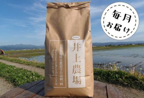 食の都庄内　【定期便12回】井上農場の特別栽培米ひとめぼれ10kg×12回 [NY2-126(産直出前便)] 10kg×12回