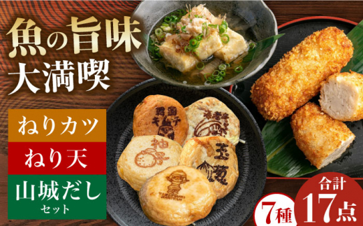 ねり天10個+山城だし2p+ねりカツ5個 練り物 おでん お取り寄せ グルメ 練り物 ねりもの 魚介類 水産 食品 おでん 煮物 米油 屋台 おつまみ 健康 大阪府高槻市/ねり天・旬彩和食 山城 [AOCP003]