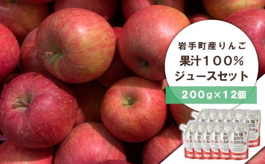 【ふるさと納税】岩手町産 りんごの果実 100％ ジュース（200g×12個）りんご リンゴ 100％ フルーツ 果物 じゅーす ドリンク リンゴジュース ※着日指定不可※離島への配送不可