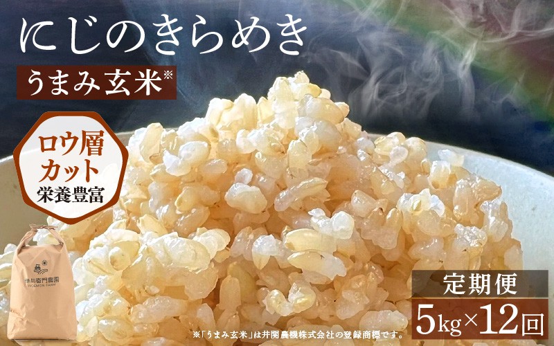 
                  【先行予約】【令和8年産】定期便 ≪6ヶ月連続お届け≫ にじのきらめき うまみ玄米 5kg×6回 ＜温度と湿度を常時管理し新鮮米を出荷！＞ 米 高品質 鮮度抜群 ブランド米 福井県 あわら市産 スマート農業 ※2026年10月上旬より順次発送予定 [aw071-l006]
                