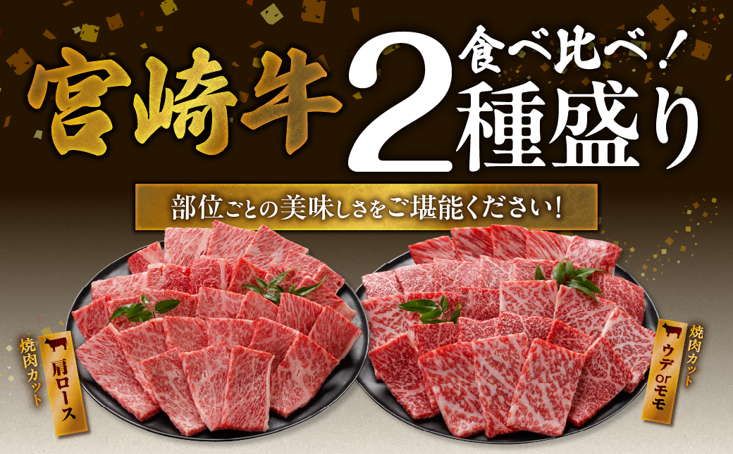 畜産農家応援! 宮崎牛焼肉2種セット500g×4パック+豚肉ハンバーグ100g×4個≪みやこんじょ快速便≫_32-N202-R-ESH