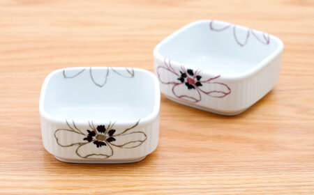 【波佐見焼】角パック アネモネ ペア2色セット【団陶器】[PB227]