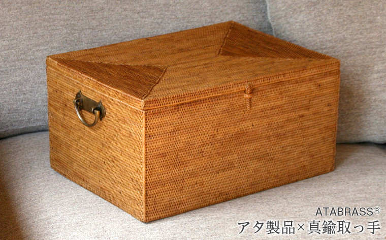 
            BAX-386SIN アタ 真鍮取っ手蓋付ボックス（無地・W40×D30×H20）
          