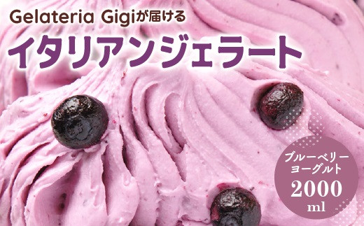 ジェラテリアGigiのイタリアンジェラート『ブルーベリーヨーグルト』2000ml