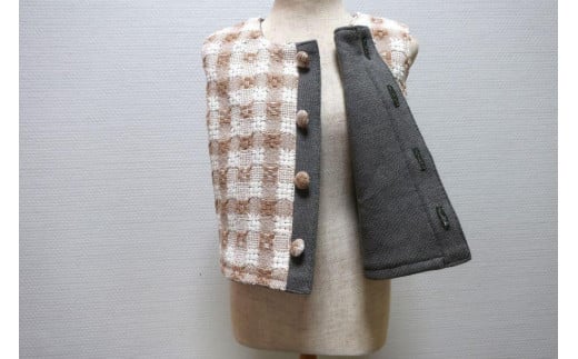 乳児用 白綿・茶綿・緑綿 鉄媒染 リバーシブルベスト 男女共用 ベビー服 ベスト ベビーベスト 子供服 スリーパー 新生児 綿 コットン オーガニックコットン チェック リバーシブル 女の子 男の子 出産祝い プレゼント ギフト 日本製 ナチュラル 赤ちゃん ベビー ベビーグッズ 無農薬 有機肥料 自然