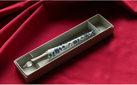 A75-39 有田焼 文翔窯 - 染付 ガラスペン-