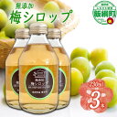 【ふるさと納税】 梅シロップ 230mL × 3本 果実 梅 シロップ 【梅 果実 飲料 産地直送 8000円 信州 長野 】 長野県 飯綱町 ふるさと振興公社 　沖縄県への配送不可