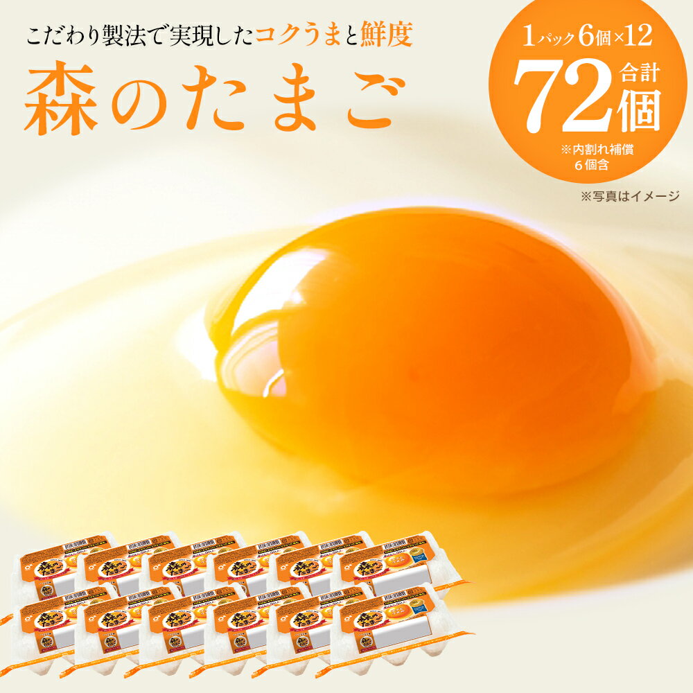 【ふるさと納税】ジャパンフードセレクション グランプリ受賞！森のたまご（白）　66個（＋割れ補償6個）　【04444-0036】 卵 タマゴ 鶏卵 食品 ギフト 贈り物 人気 送料無料 宮城県 色麻町 JA加美よつば