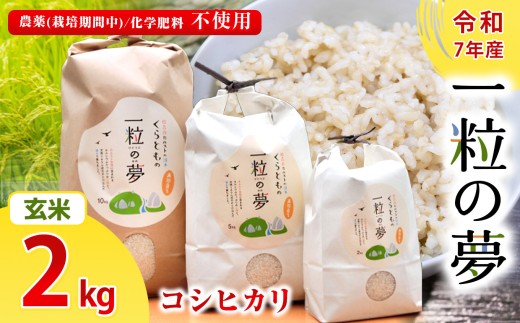 玄米 コシヒカリ 2kg 農薬 ( 栽培期間中不使用 )・ 化学肥料不使用 令和7年産 米 ｜ 精米 玄米 米 こしひかり 美祢市 美祢 山口県 結び家 くらとも