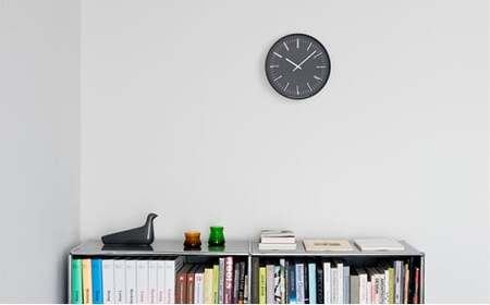 Draw wall clock / ブラック（KK18-13 BK）レムノス Lemnos 時計 工芸品 装飾品 民芸品 伝統技術 インテリア 壁掛け時計 ガラス おしゃれ アクセント  FAD-08