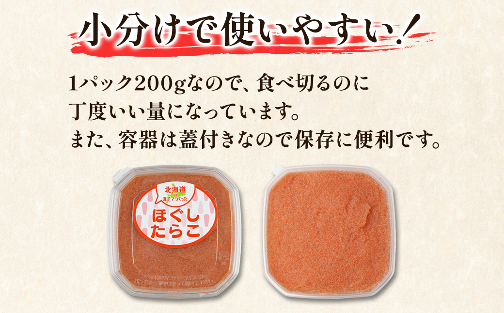 【丸鮮道場水産】 お試し 北海道の真子でつくったほぐしたらこ 200g×2個（計400g）