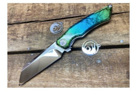 カスタムナイフ レイ 深海（青／緑）