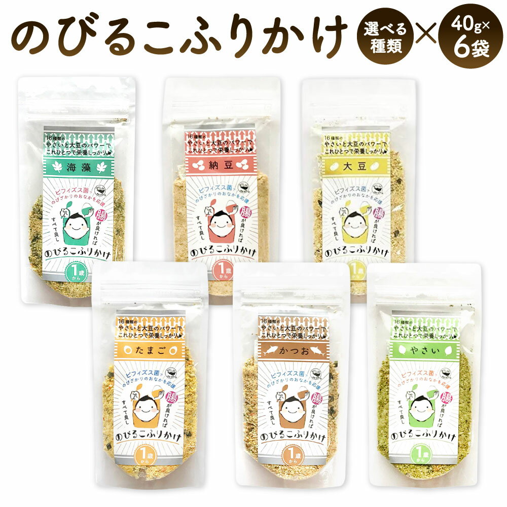 【ふるさと納税】のびるこふりかけ 1袋40g×6袋 選べる種類 海藻 / 納豆 / 大豆 / たまご / かつお / やさい ご飯のお供 ふりかけ タンパク質 食物繊維 ビフィズス菌 栄養 野菜 福岡県北九州市