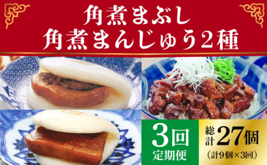 【全3回定期便】 長崎 角煮まんじゅう 3個・ 大とろ角煮まんじゅう 3個・ 角煮まぶし 3袋＜岩崎本舗＞ [DBG040] 角煮まん 角煮 豚角煮 簡単 惣菜 冷凍 おやつ 中華 48000 48000円