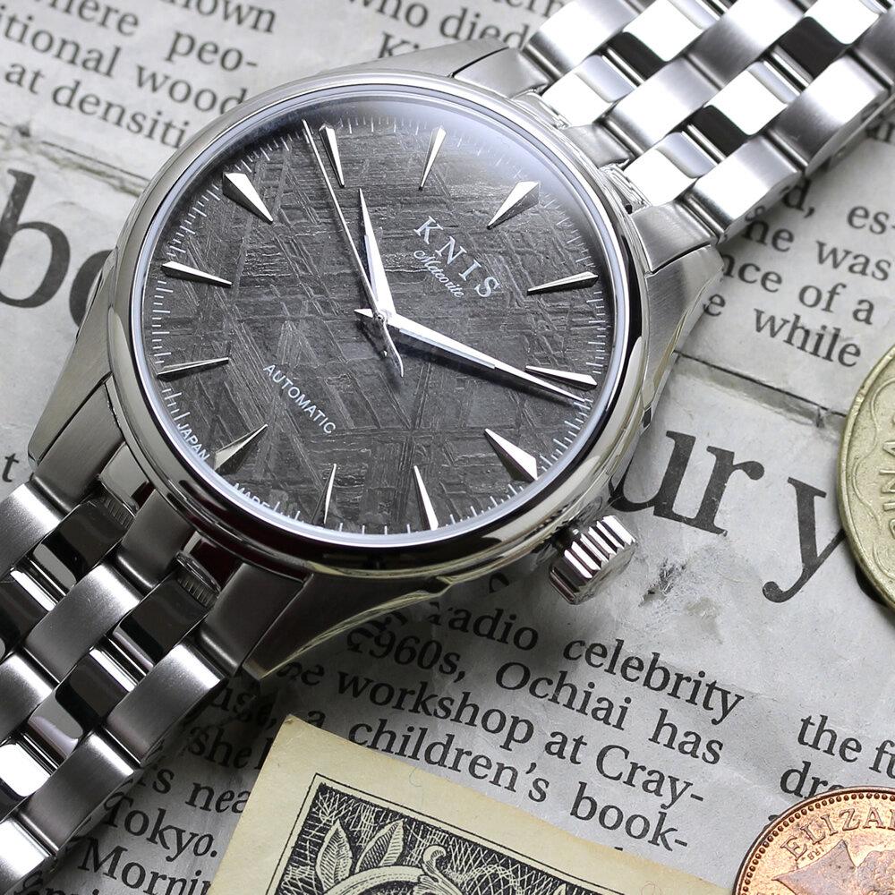 【KNIS KYOTO】 KNIS ニス メテオライト 日本製 自動巻き 腕時計 シルバー