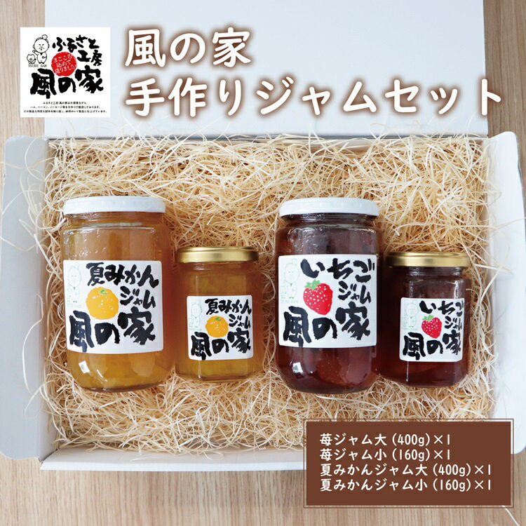 【ふるさと納税】風の家 手作り ジャム4本セット 苺ジャム 夏みかんジャム ギフト 贈り物 160g×2本 400g×2本 (10117)