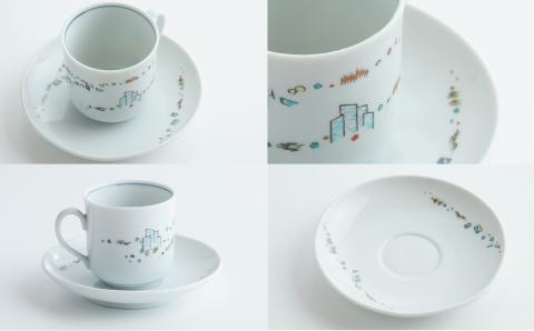 九谷焼「珈琲碗 街並」打田幸生 石川県 小松市 北陸