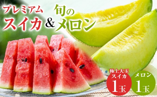251.【先行予約】プレミアムスイカと旬のメロン1玉セット（こちらの返礼品は、大栄西瓜ではありません) ※6月上旬～7月下旬頃に順次発送予定 ※着日指定不可【西瓜 スイカ メロン セット商品  果物 フルーツ くだもの 鳥取県 北栄町 おすすめ 人気 送料無料】