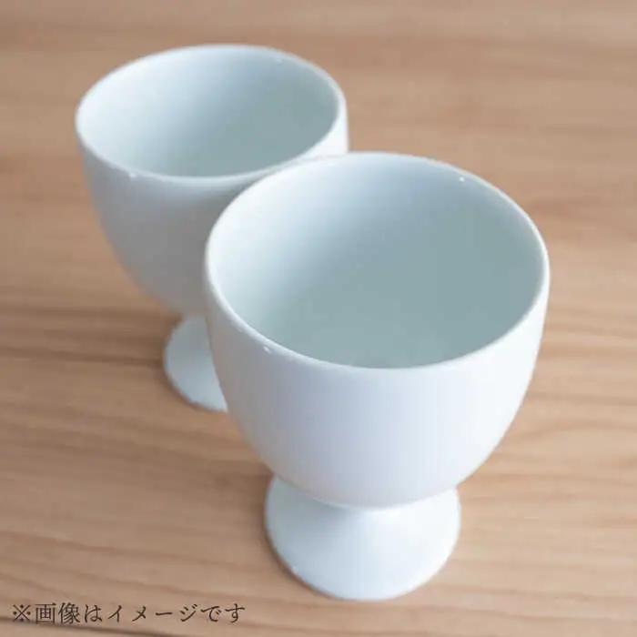【波佐見焼】ワインカップ 2点セット ホワイト UTAGE 【藍染窯】 ペア カップ フリーカップ 脚付き ゴブレット アンティーク [JC95]