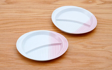 【波佐見焼】仕切り皿 ハーフカラー ピンク 2個セット【団陶器】[PB210]