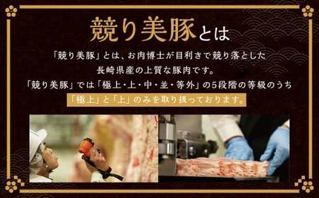 【全12回定期便】長崎県産「競り美豚」 モモ 切り落とし 2kg (500g×4) ／ 競美豚 競り美豚 肉 国産 豚肉 もも もも肉 肉のマルシン 長崎県 長崎市