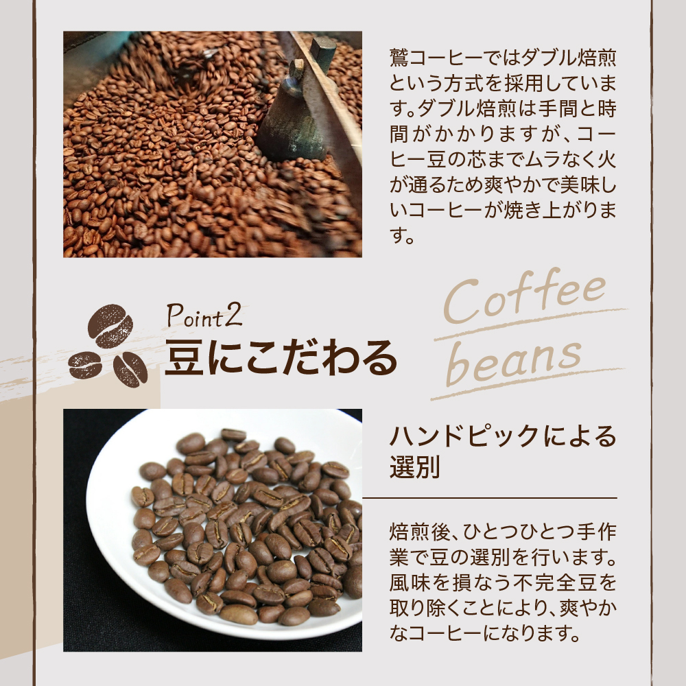 【 ダブル焙煎 】 エチオピアモカ 480ｇ（160g×3袋）〔 豆タイプ 〕