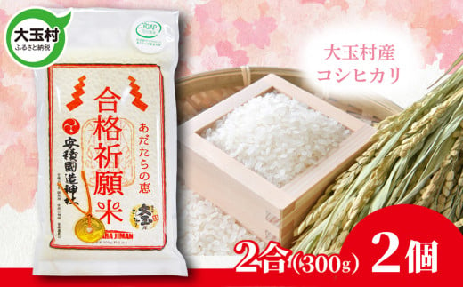 【令和5年産】 合格祈願米 コシヒカリ 真空米 2合 ( 300g )×2個 受験 御利益 【21013】 合格 ご祈祷 願掛け