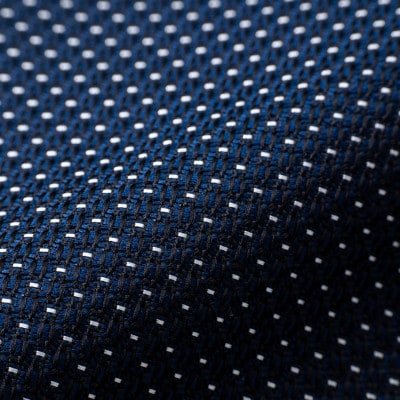 【手織りネクタイ】ダークネイビー ラインドットタイ kuskafabric【高島屋選定品】【1691257】