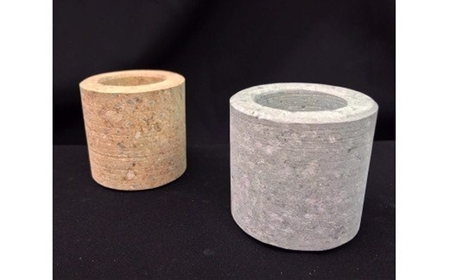 竜山石プラントポット 〇 〇 ２個セット 【プランター 植木鉢 おしゃれ 鉢植え ガーデニング 兵庫県 高砂市】