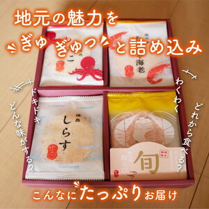 えびせん重箱 海原 えびせんパーク 煎餅 せんべい 海老せんべい たこせん たこせんべい いかせんべい 海老 いか たこ 姿焼き 詰め合わせ お菓子 おつまみ おやつ 美浜町 愛知県 特産品 おみやげ