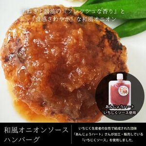 鉄板焼きハンバーグセット 和風オニオン×5個 デミグラス×5個　あんじょうハートいちじくソース入り【配送不可地域：離島】【1561019】