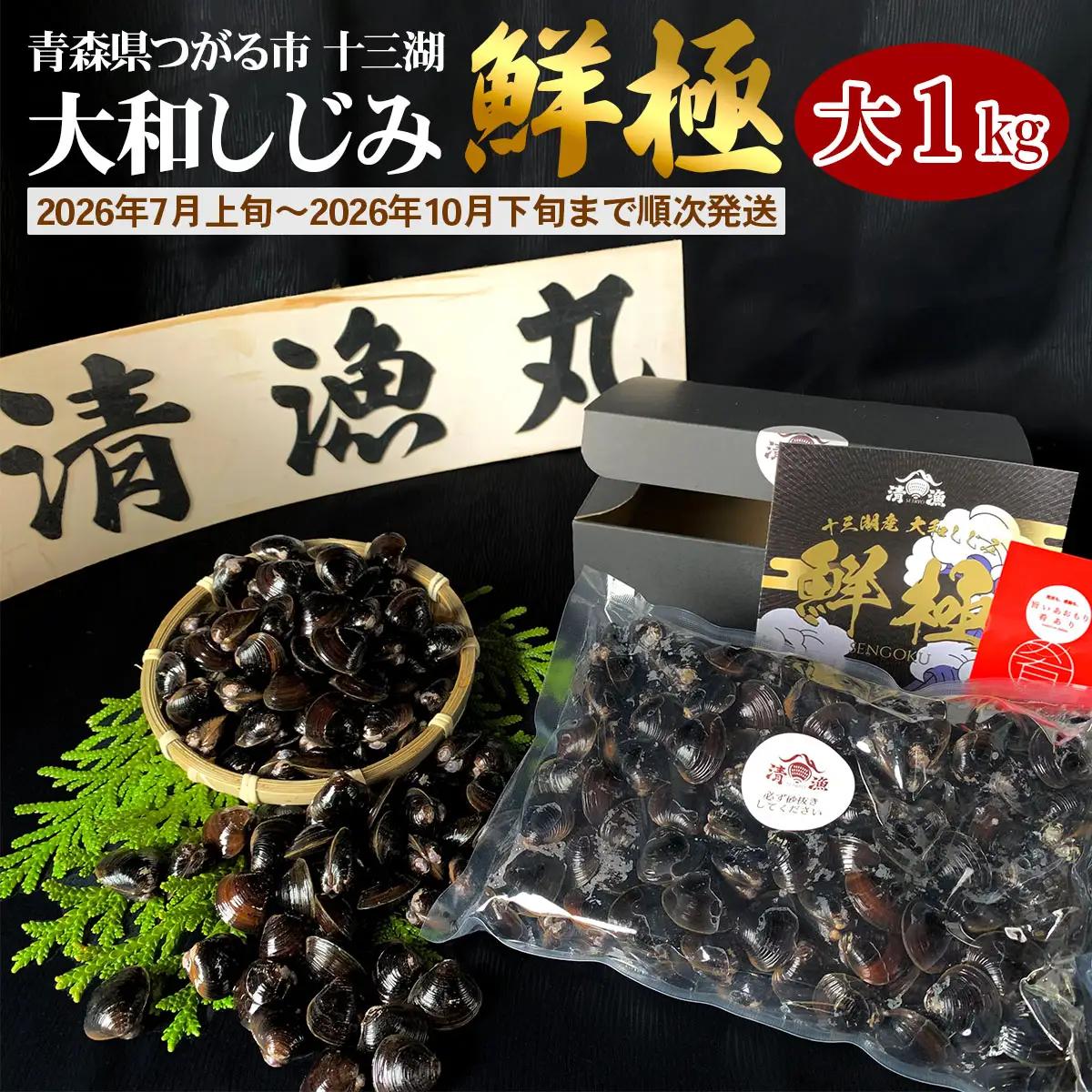十三湖産 大和しじみ -鮮極- 大貝 1kg (500g×2パック) [0924]