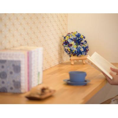 ふるさと納税 牛久市 ファブリックリース寒色系　直径約25cm×1個 |  | 01