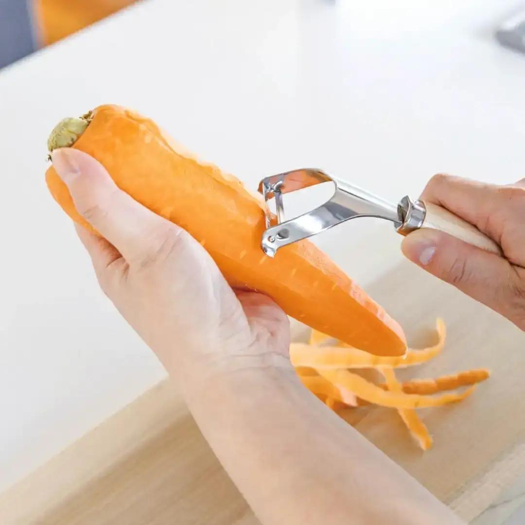 千切りスライスと木柄ピーラー 皮むき 時短 調理器具 キッチン用品 キッチンツール 燕三条製 [小柳産業]【012S096】