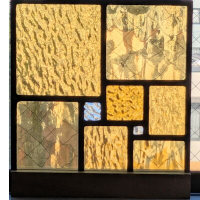 【ふるさと納税】ステンドグラスのセミオーダーパネル(四角・イエロー)【1680267】