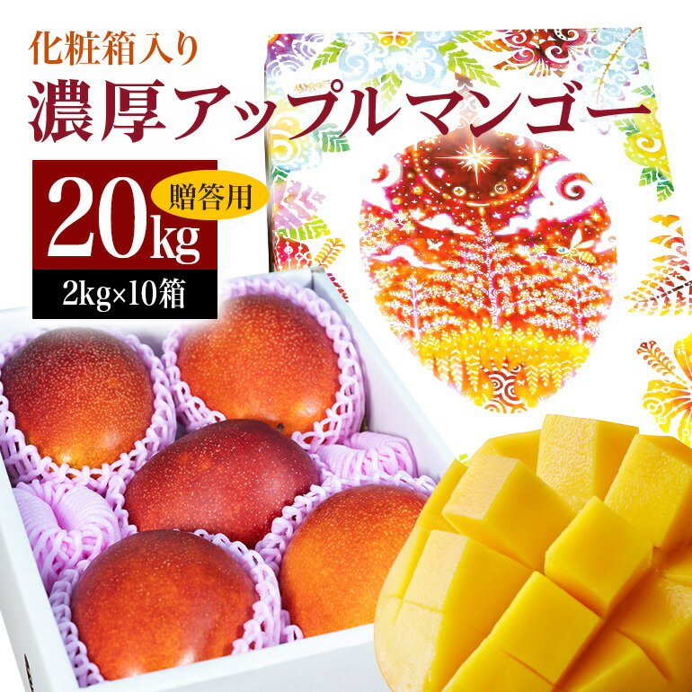 【ふるさと納税】【 先行予約 2026年 発送】 沖縄県 糸満産 の「 濃厚 アップルマンゴー 」20kg ( 2kg ×10箱 ) マンゴー 大容量 贈答用 化粧箱入り 完熟マンゴー ギフト 贈答品 贈答 贈り物 お中元 夏ギフト 大量 お配り用 ゆいぐくるマンゴー沖縄 産地直送 糸満市 送料無料