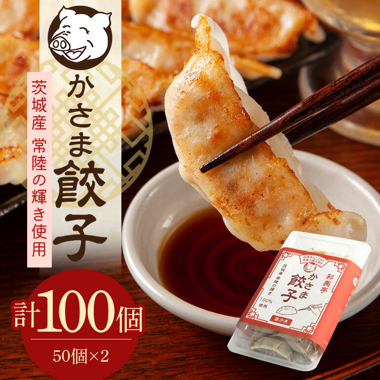 【ふるさと納税】餃子 常陸の輝き 100個 彩美亭 かさま餃子 中華 笠間餃子 大容量 生餃子 なまぎょうざ ギョーザ 惣菜 おかず おつまみ つまみ ブランド豚 焼餃子 銘柄豚 送料無料