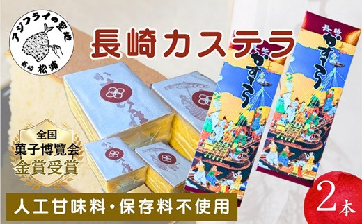 
                  第19回全国菓子大博覧会で金賞受賞の「長崎カステラ」2本( 和菓子 スイーツ デザート おやつ カステラ 2本 長崎 お菓子 松浦市 )【B4-113】
                