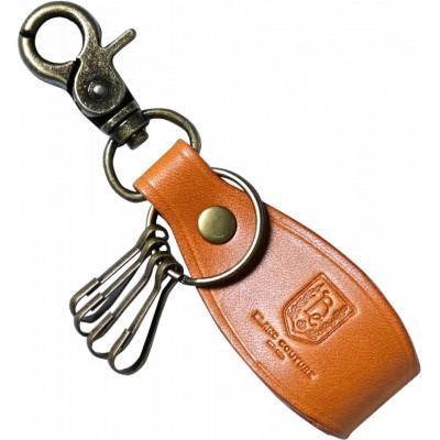 ふるさと納税 長浜市 本革ナスカン付きキーホルダー【コニャック(琥珀色)】
