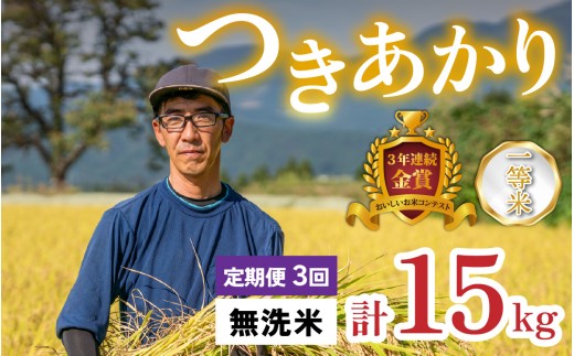 【令和8年産 新米】【3ヶ月定期便】越前大野産 一等米 帰山農園の「つきあかり」5kg 無洗米